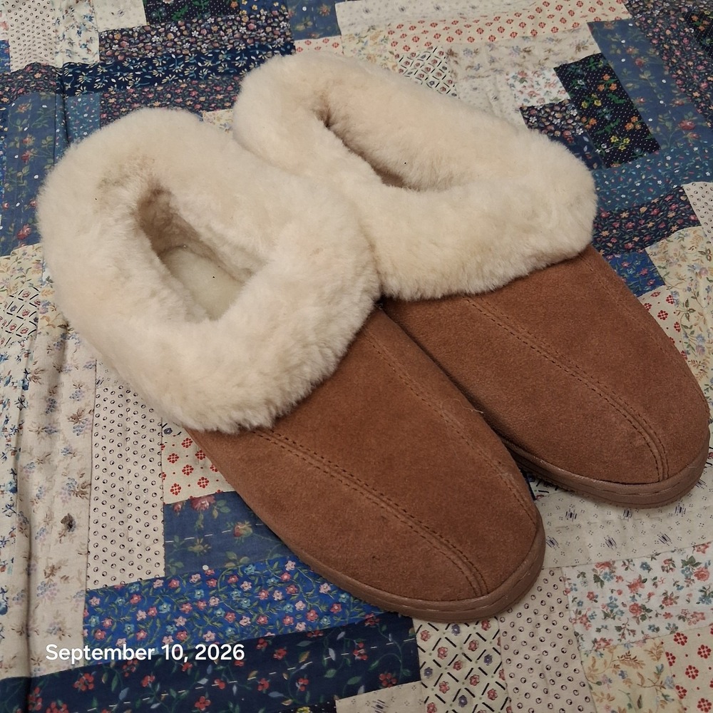 Red Wing Shoes Juliet 97522 Chestnut Suede Sheepskin Slippers Womens Size 12